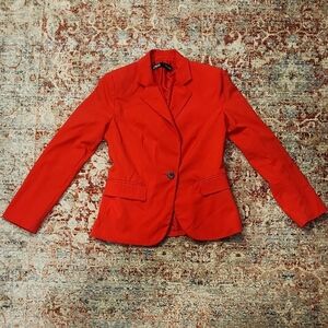 Zara Red Blazer Tailored Suit Jacket